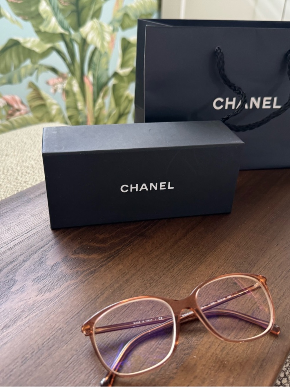 CHANEL Women's Translucent Brown-Pink Gradient Optical Frames